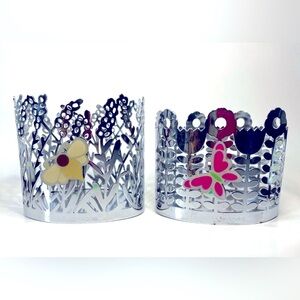 Bath & Body Works Candle Holders Sleeves BBW Spring set of 2 Butterfly and Bee